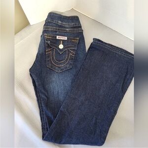True Religion Women's Dark Blue Boots Cut Jeans Size 27X29